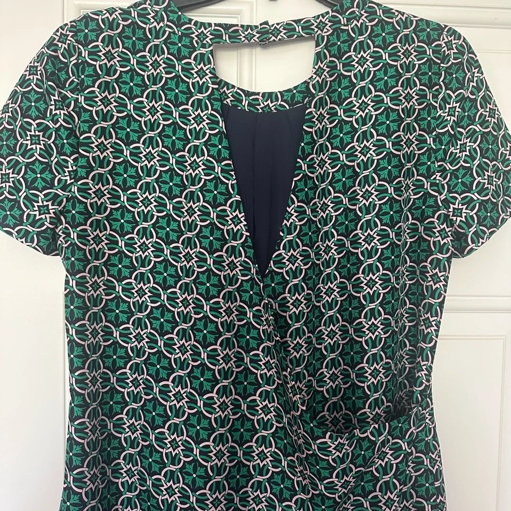 J. Crew 100% silk shift open back mini dress size 6